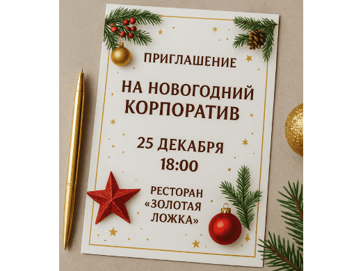 Праздничные приглашения на новогодний корпоратив