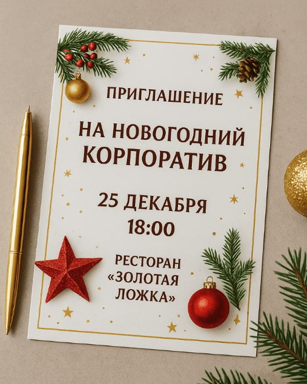 Праздничные приглашения на новогодний корпоратив